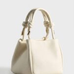 Cream Knotted Handle Mini Top Handle Bag