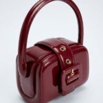 Burgundy Patent Mini Top Handle Bag